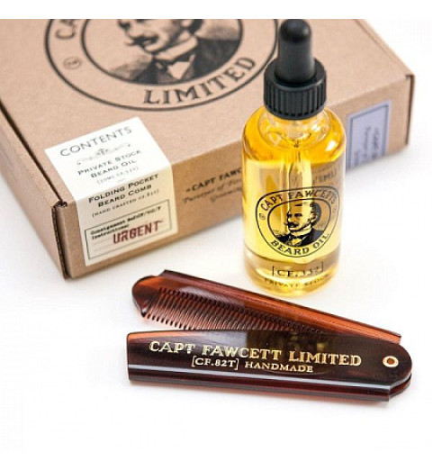Подарочный набор Captain Fawcett Beard Oil & Folding Pocket Beard Comb Подарочный набор Captain Fawcett Beard Oil & Folding Pocket Beard Comb