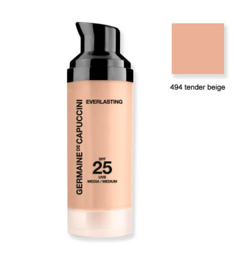 Germaine de Cappucini EVERLASTING Semi-matt makeup 12-h SPF25 / Тональный крем,тон 494 нежно-бежевый , 30 мл Germaine de Cappucini EVERLASTING Semi-matt makeup 12-h SPF25 / Тональный крем,тон 494 нежно-бежевый , 30 мл