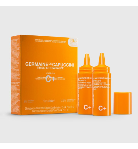 Germaine de Capuccini Набор: TimExpert Radiance C+ Pure Vitamin C Antioxidant Facial Concentrate / Эмульсия Pure C10 антиоксидантная концентрированная с витаминами С, E и феруловой кислотой, 2*15 мл Germaine de Capuccini Набор: TimExpert Radiance C+ Pure Vitamin C Antioxidant Facial Concentrate / Эмульсия Pure C10 антиоксидантная концентрированная с витаминами С, E и феруловой кислотой, 2*15 мл