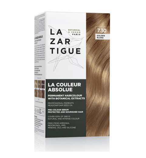 Lazartigue Couleur Absolue - Golden Blond 7.30 / Краска для волос перманентная безаммиачная - Золотистый блондин 7.30 , набор Lazartigue Couleur Absolue - Golden Blond 7.30 / Краска для волос перманентная безаммиачная - Золотистый блондин 7.30 , набор