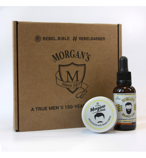 Morgans Подарочный набор масло для бороды, 30 мл + крем для бороды и усов, 30 мл Morgans Подарочный набор масло для бороды, 30 мл + крем для бороды и усов, 30 мл