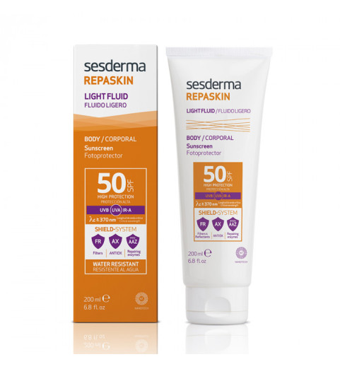 Sesderma Repaskin Light Fluid Body Sunscreen SPF50 / Флюид нежный солнцезащитный для тела SPF 50, 200 мл Sesderma Repaskin Light Fluid Body Sunscreen SPF50 / Флюид нежный солнцезащитный для тела SPF 50, 200 мл