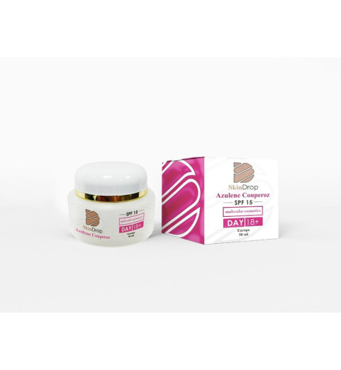 SkinDrop Azulene Couperoz SPF 15 / Дневной крем с SPF 15 для укрепления стенок сосудов, от отеков и сосудистой сеточки, 50 мл SkinDrop Azulene Couperoz SPF 15 / Дневной крем с SPF 15 для укрепления стенок сосудов, от отеков и сосудистой сеточки, 50 мл