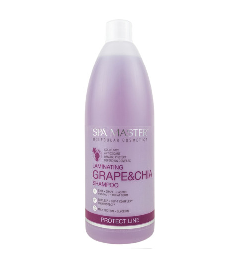 Spa Master Laminating Shampoo pH 4,5 / Ламинирующий шампунь для защиты волос с виноградом и чиа, 970 мл Spa Master Laminating Shampoo pH 4,5 / Ламинирующий шампунь для защиты волос с виноградом и чиа, 970 мл