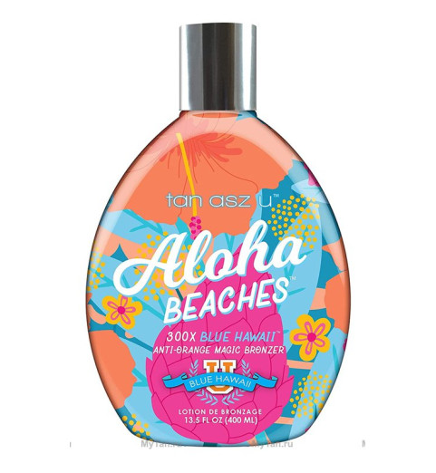 Tan Asz U Aloha Beaches 300x Blue Hawaii / Тропический лосьон-корректор для загара, 400 мл Tan Asz U Aloha Beaches 300x Blue Hawaii / Тропический лосьон-корректор для загара, 400 мл
